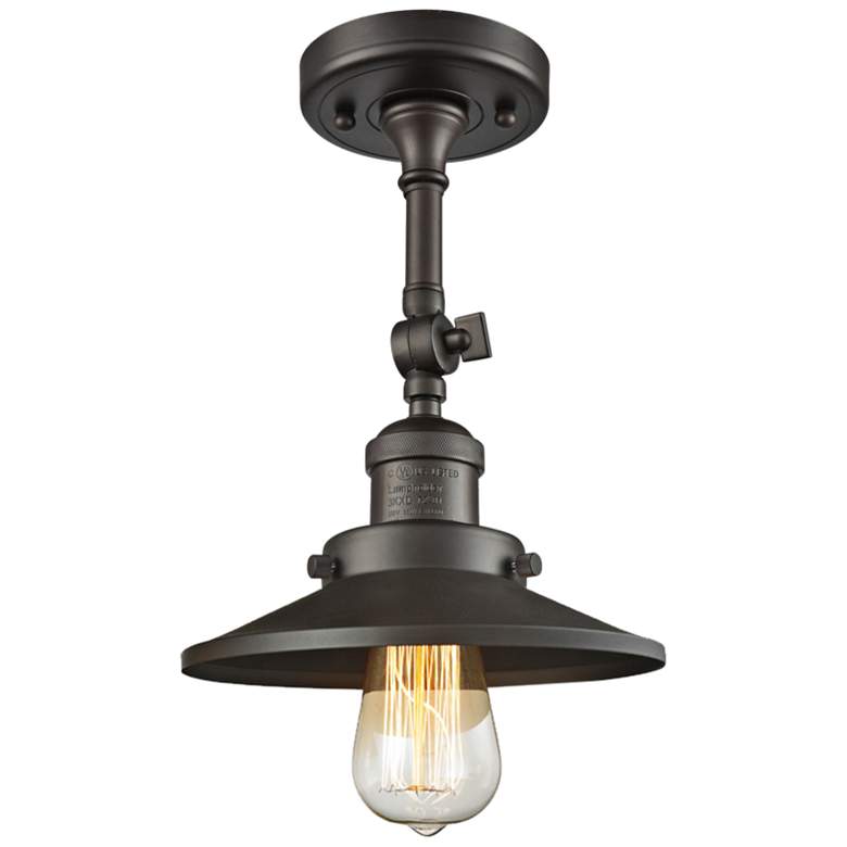 Image 2 Railroad 8 inch Wide Oil-Rubbed Bronze Adjustable Ceiling Light