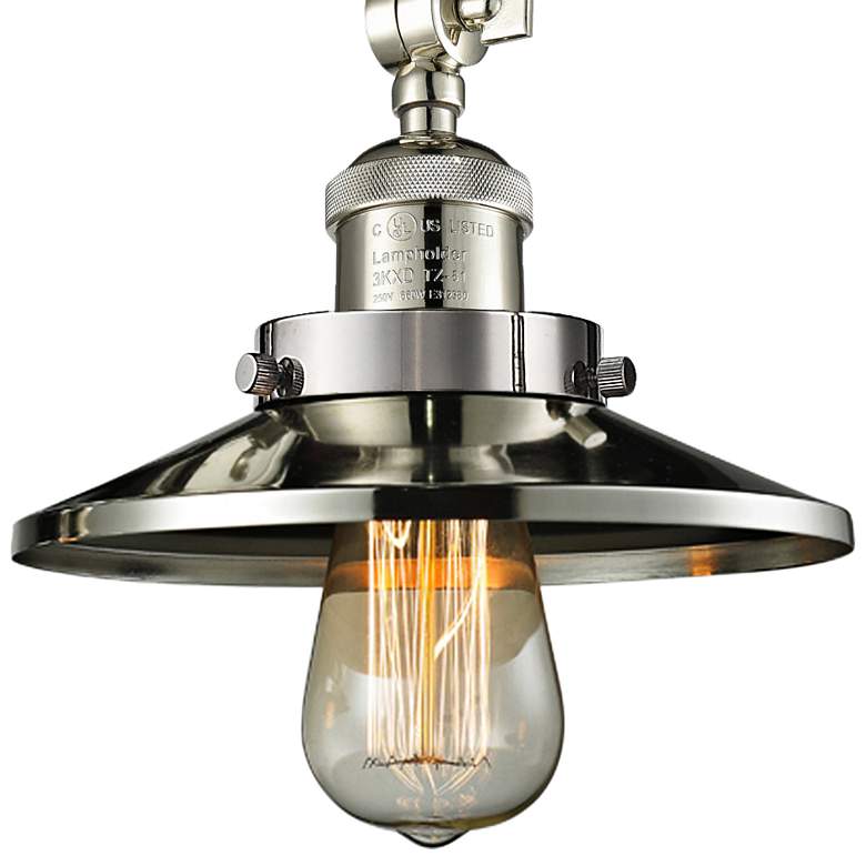 Image 2 Railroad 8 inch Wide Polished Nickel Adjustable Ceiling Light more views