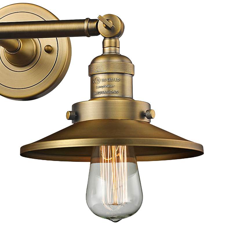 Image 2 Railroad 8"H Brushed Brass 2-Light Adjustable Wall Sconce more views