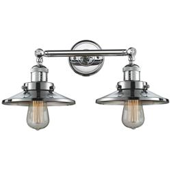 Railroad 8&quot;H Polished Chrome 2-Light Adjustable Wall Sconce