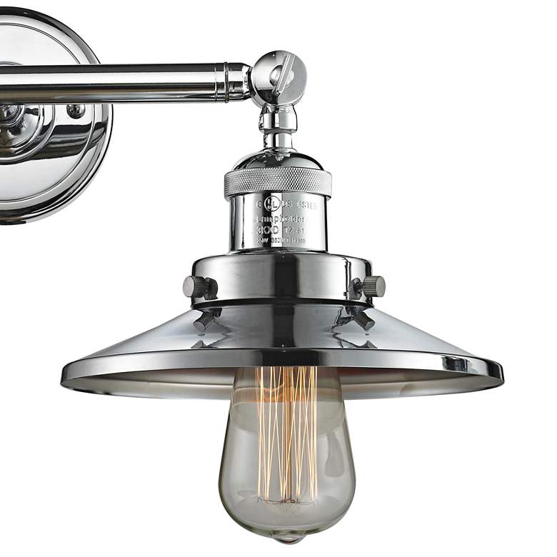 Image 3 Railroad 8"H Polished Chrome 2-Light Adjustable Wall Sconce more views