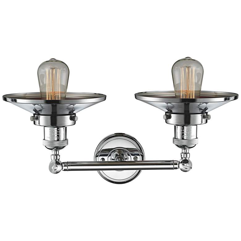 Image 4 Railroad 8"H Polished Chrome 2-Light Adjustable Wall Sconce more views