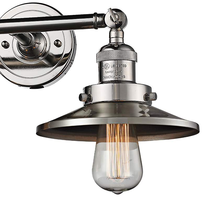 Image 2 Railroad 8 inchH Polished Nickel 2-Light Adjustable Wall Sconce more views