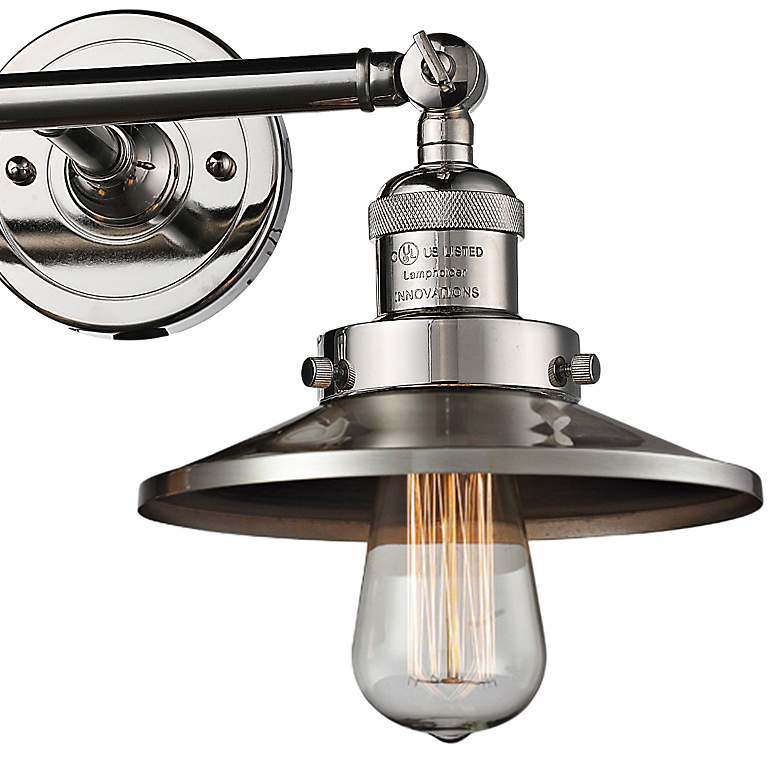 Image 2 Railroad 8"H Polished Nickel 2-Light Adjustable Wall Sconce more views