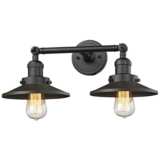 Railroad 8&quot;H Rubbed Bronze 2-Light Adjustable Wall Sconce