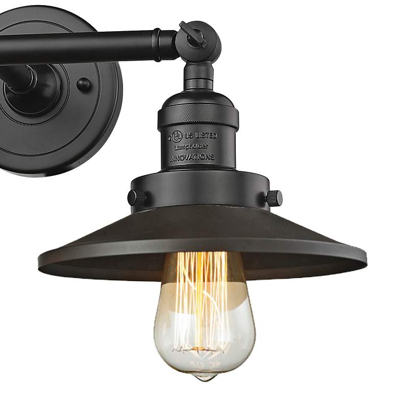 Image 3 Railroad 8"H Rubbed Bronze 2-Light Adjustable Wall Sconce more views
