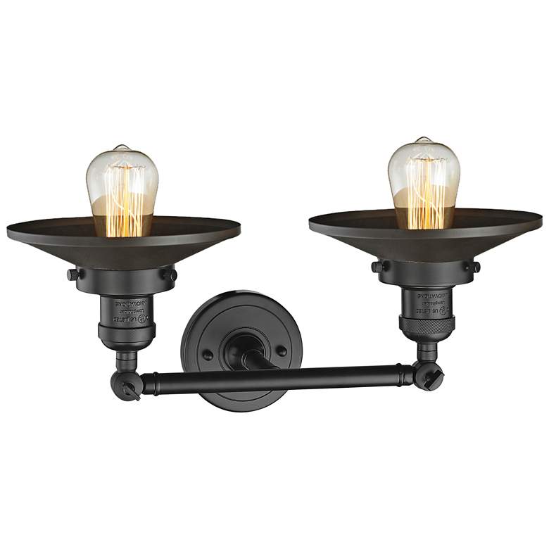 Image 4 Railroad 8"H Rubbed Bronze 2-Light Adjustable Wall Sconce more views
