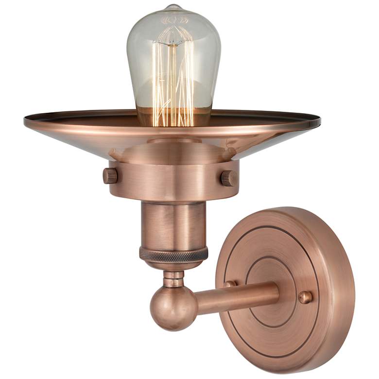 Image 2 Railroad 8"High Antique Copper Sconce With Antique Copper Shade more views