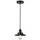 Railroad 8"W Oil Rubbed Bronze Corded Mini Pendant w/ Oiled Bronze Sha