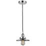 Railroad 8"W Polished Chrome Corded Mini Pendant w/ Polished Chrome Sh