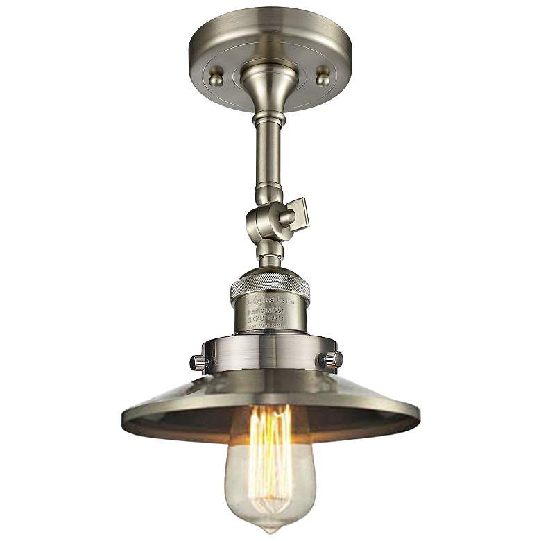 Image 2 Railroad 8"W Satin Brushed Nickel Adjustable Ceiling Light