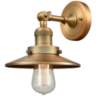 Railroad Brushed Brass 8" High Metal Shade Wall Sconce
