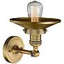 Railroad Brushed Brass 8" High Metal Shade Wall Sconce