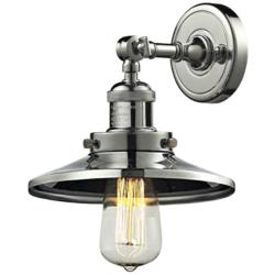 Railroad Collection 8" High Nickel and Metal Wall Sconce