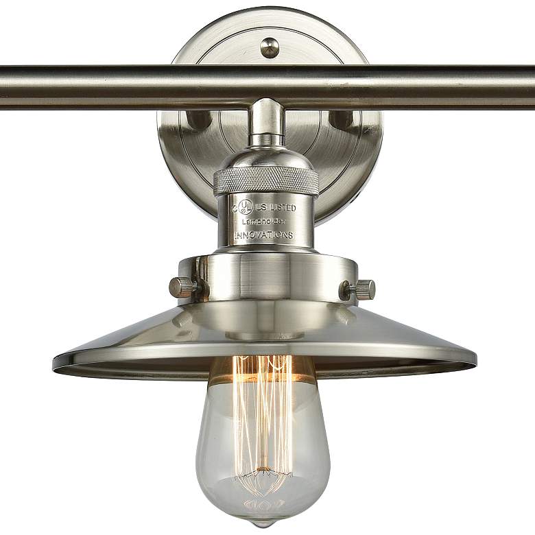 Image 2 Railroad Satin Nickel Shades 32" Wide 3-Light Bath Light more views