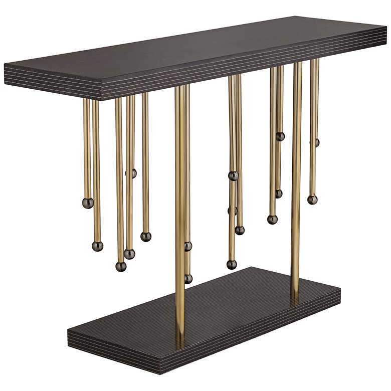 Image 7 Rain 48 inch Wide Black and Gold Console Table more views