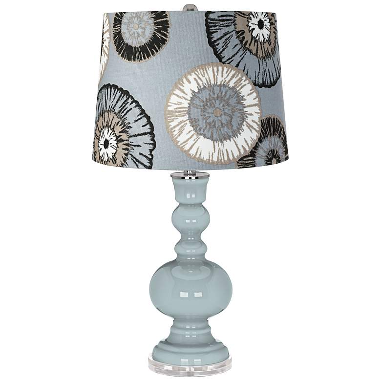 Image 1 Rain Blue Dandelion Shade Apothecary Table Lamp