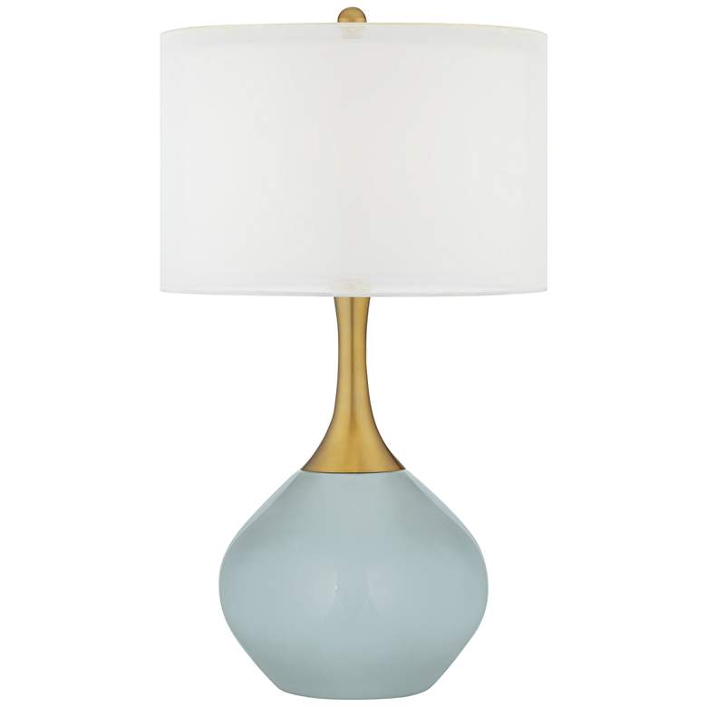 Image 1 Rain Blue Nickki Brass Modern Table Lamp