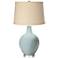 Rain Burlap Drum Shade Ovo Table Lamp