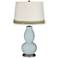 Rain Double Gourd Table Lamp with Scallop Lace Trim