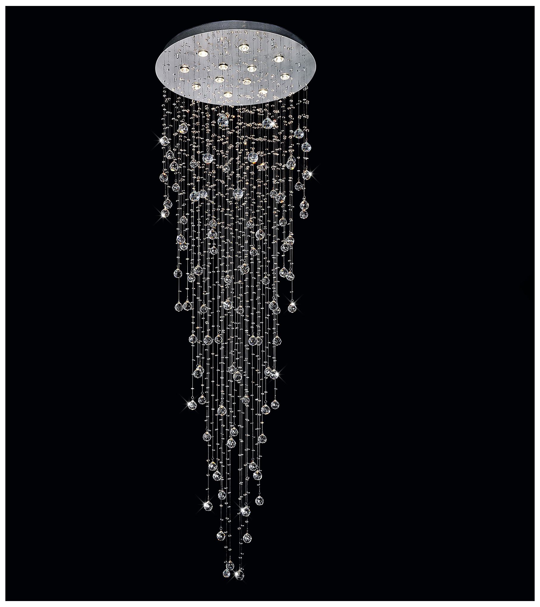 Rain Drop 12 Light 32in Chrome Flush Mount