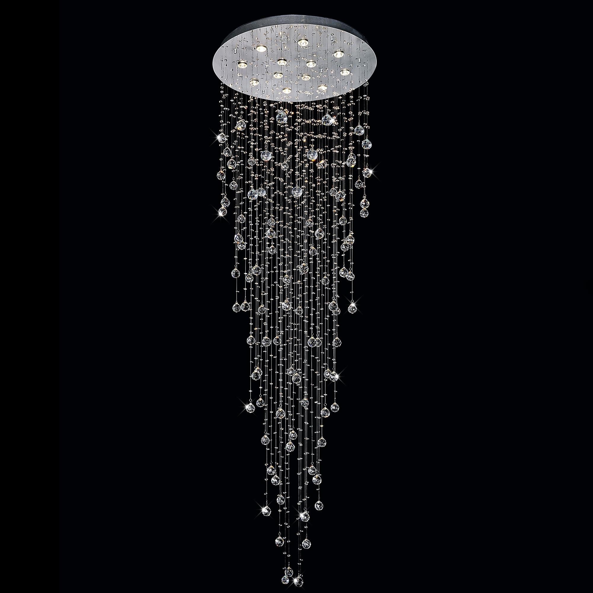 Image 2 Rain Drop 12 Light 32in Chrome Flush Mount more views