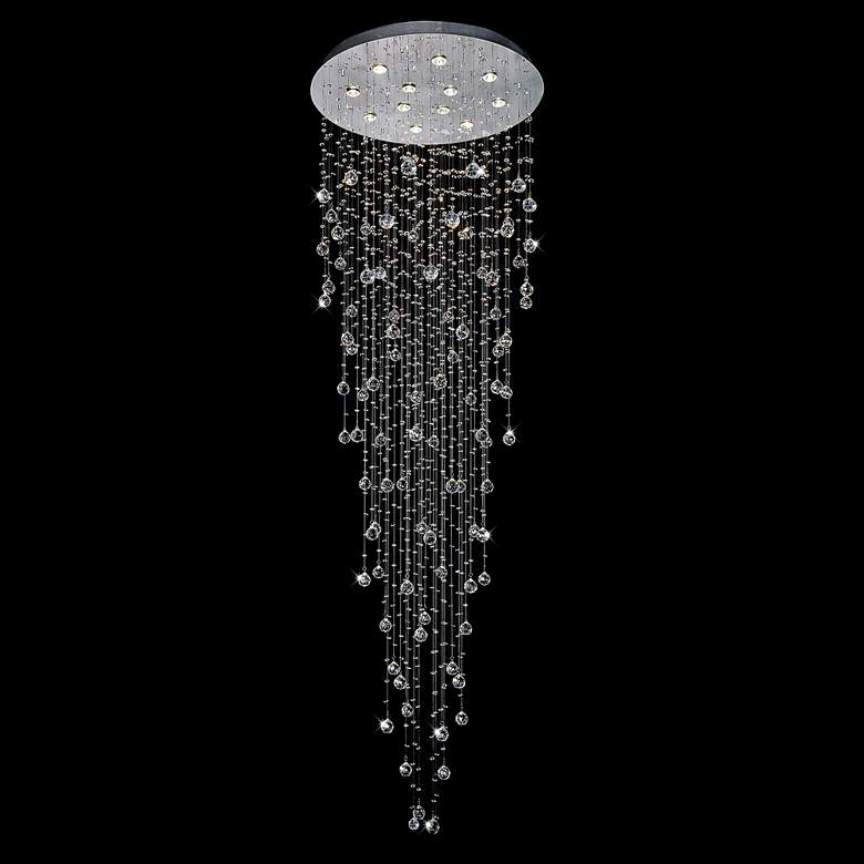 Image 1 Rain Drop 12 Light Flush Mount With Chrome Finish