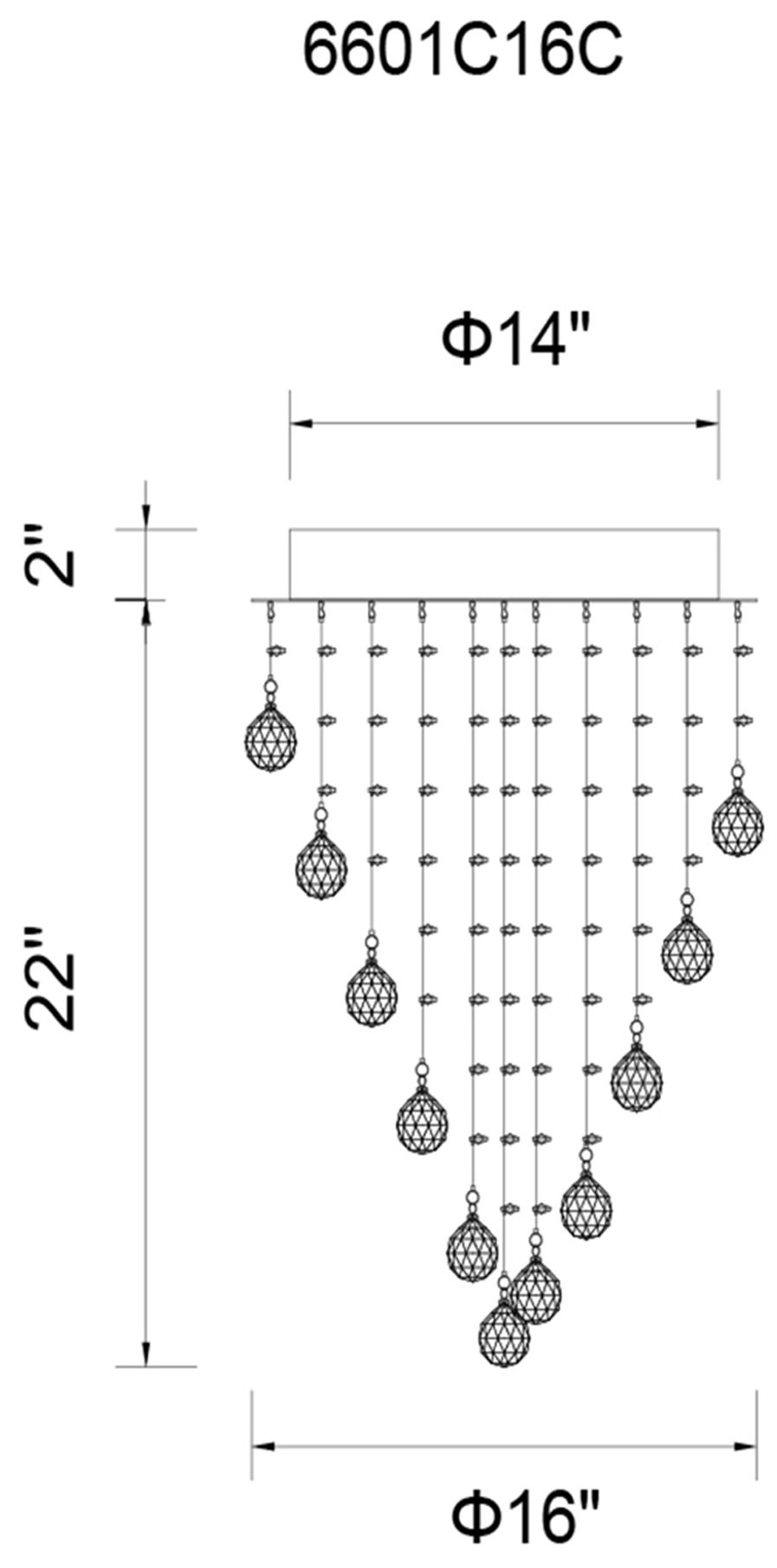 Image 6 Rain Drop 16" Wide Chrome 5-Light Ceiling Light more views