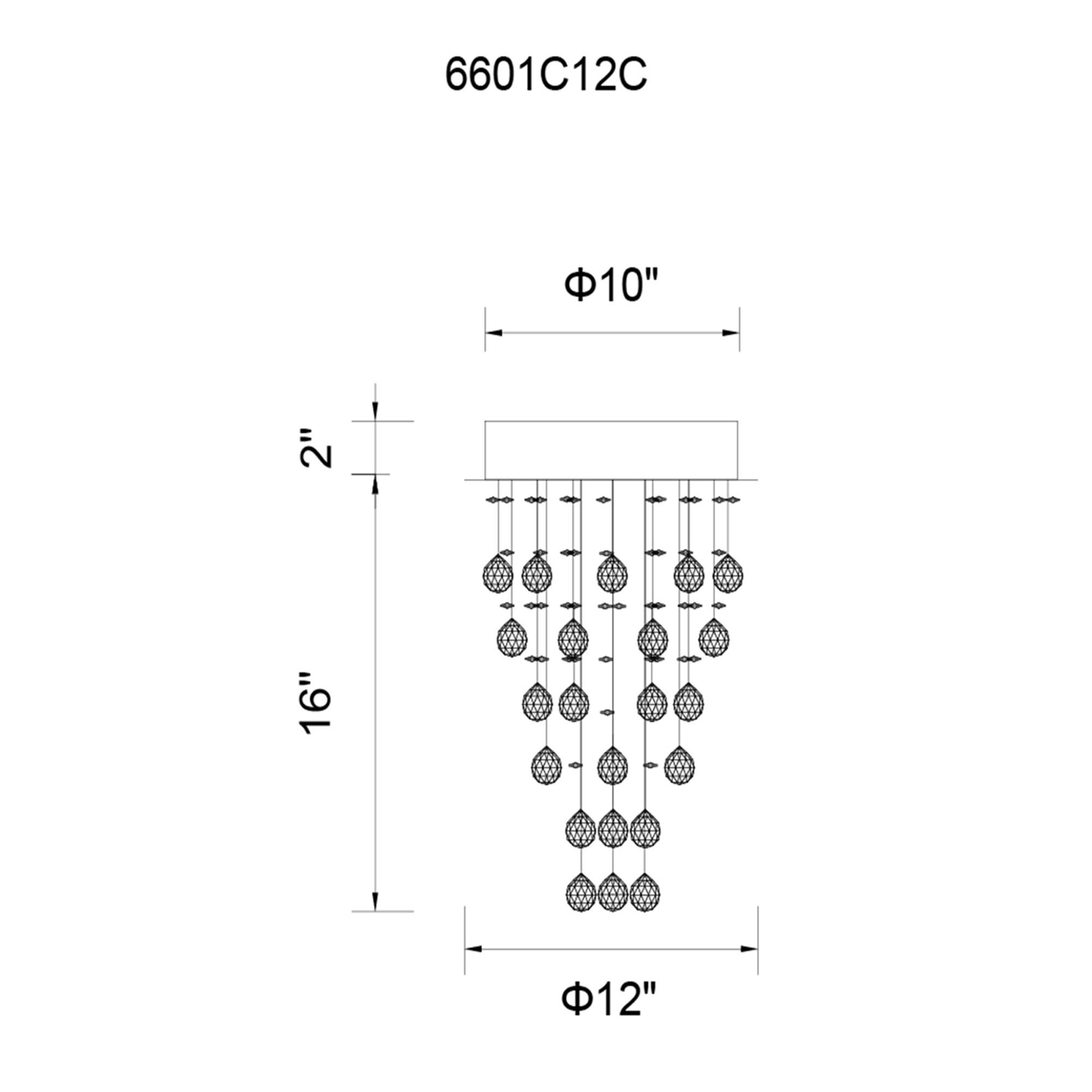 Image 6 Rain Drop 3 Light 12in Chrome Flush Mount more views
