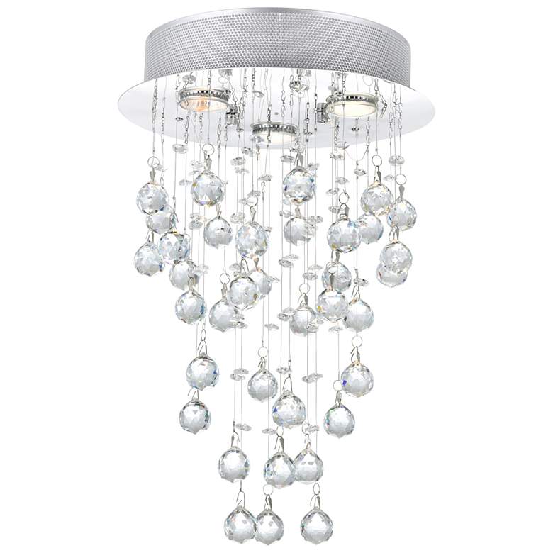 Image 1 Rain Drop 3 Light Flush Mount With Chrome Finish