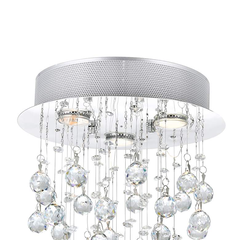 Image 2 Rain Drop 3 Light Flush Mount With Chrome Finish more views
