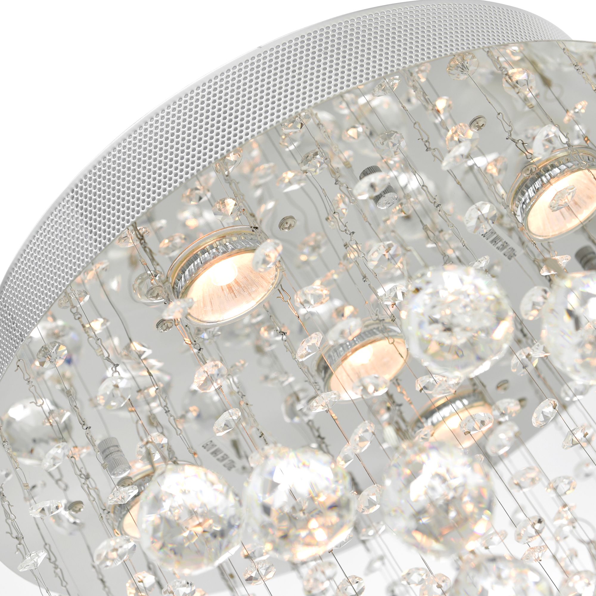 Image 4 Rain Drop 5 Light 16in Chrome Flush Mount more views