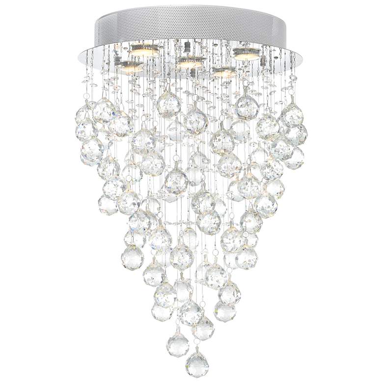 Image 1 Rain Drop 5 Light Flush Mount With Chrome Finish