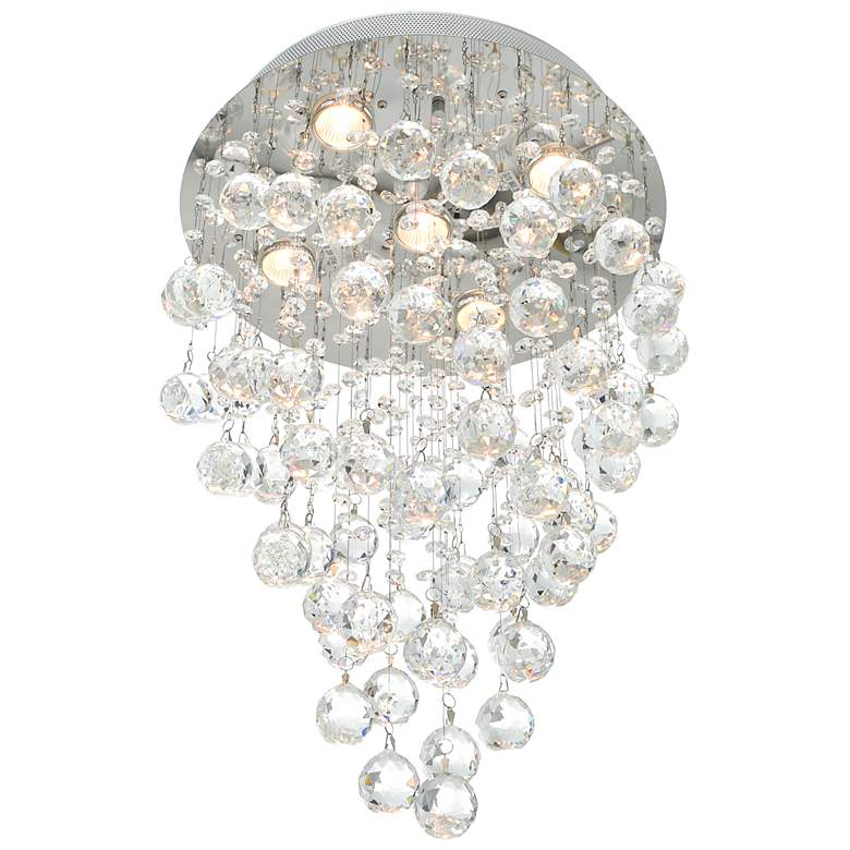 Image 2 Rain Drop 5 Light Flush Mount With Chrome Finish more views