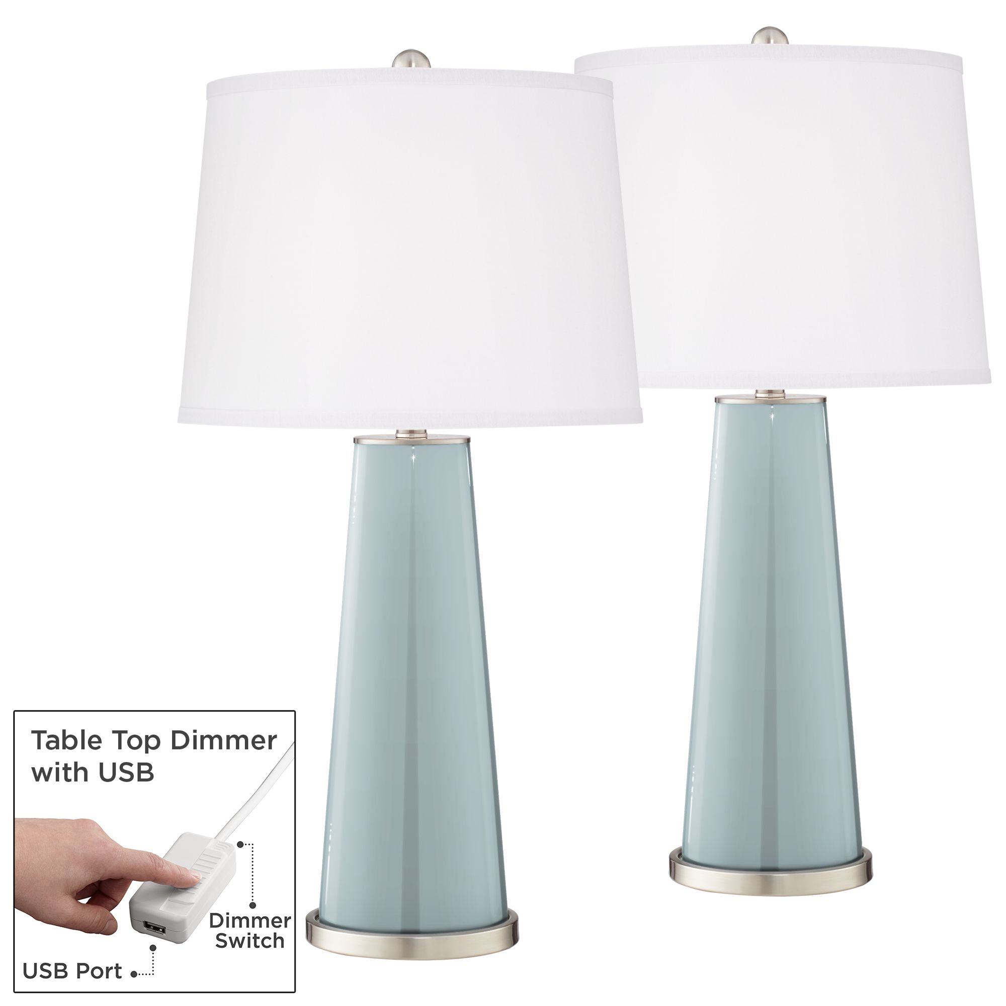 Image Rain Leo Table Lamp Set of 2 with Dimmers