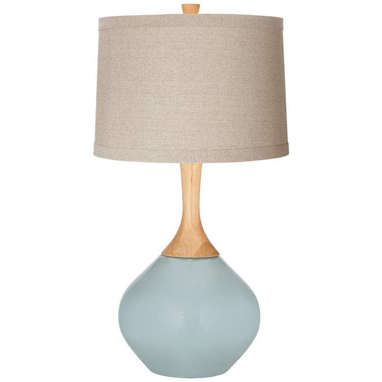 Image 1 Rain Natural Linen Drum Shade Wexler Table Lamp