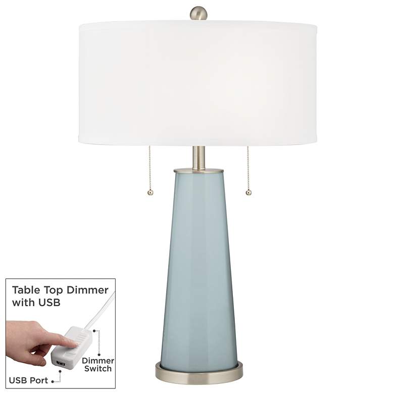 Image 1 Rain Peggy Glass Table Lamp With Dimmer