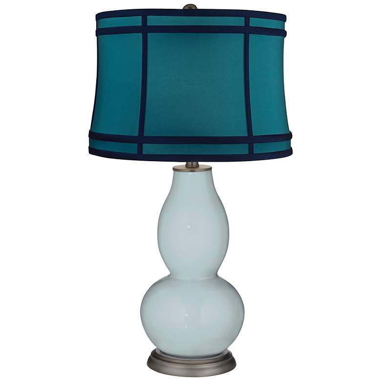 Image 1 Rain Teal Colorblock Shade Double Gourd Table Lamp