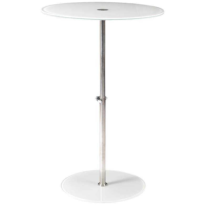 Image 1 Raina White Printed Glass Stainless Steel Side Table