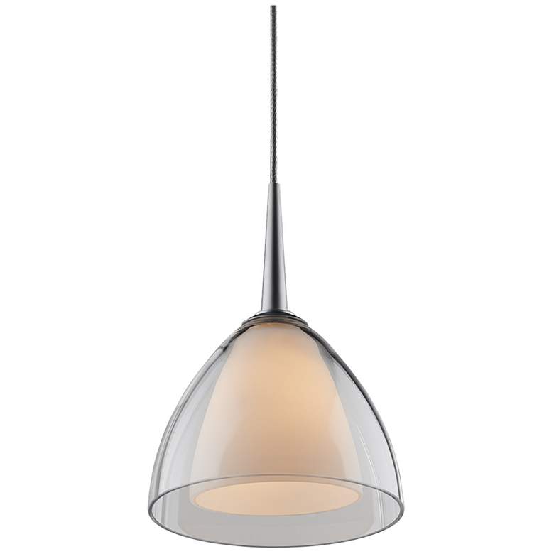 Image 1 Rainbow 2 - Pendant - LED - 4" Kiss - Matte Chrome Finish - Clear Glas