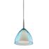 Rainbow 2 - Pendant - LED - 4" Kiss - Matte Chrome Finish - Turquoise
