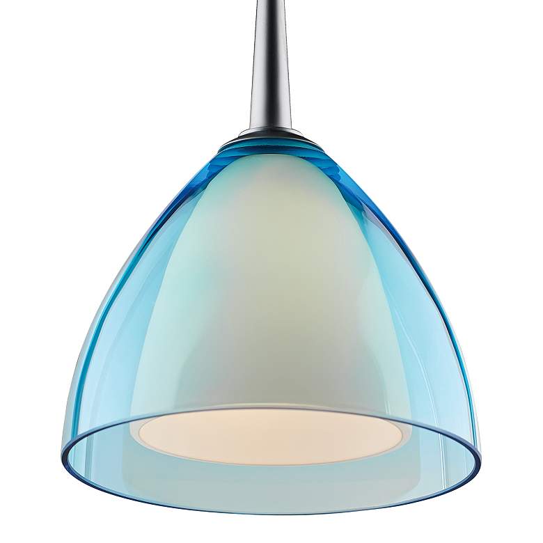 Image 2 Rainbow 2 - Pendant - LED - 4" Kiss - Matte Chrome Finish - Turquoise more views