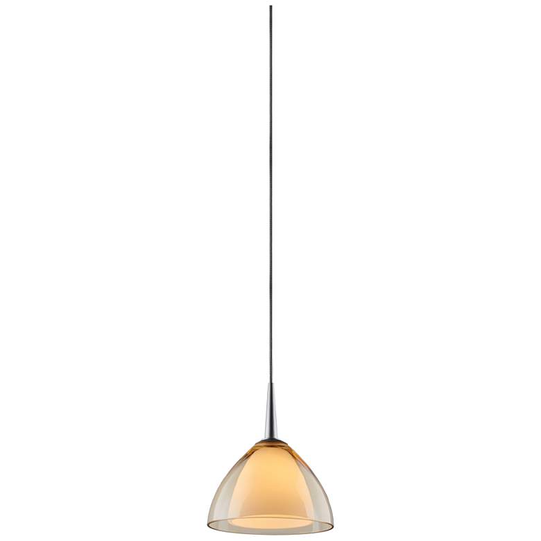 Image 1 Rainbow 4 1/2"W Matte Chrome LED Mini Pendant w/ Smoky Glass