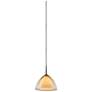 1_Rainbow 4 1/2"W Matte Chrome LED Mini Pendant w/ Smoky Glass