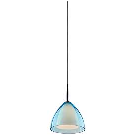 Image1 of Rainbow Pendant - Chrome Finish - Turquoise Glass Shade