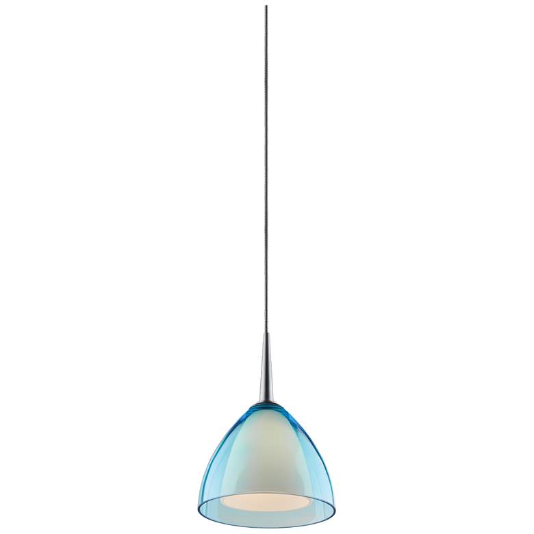 Image 1 Rainbow Pendant - Chrome Finish - Turquoise Glass Shade