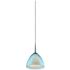 Rainbow Pendant - Chrome Finish - Turquoise Glass Shade