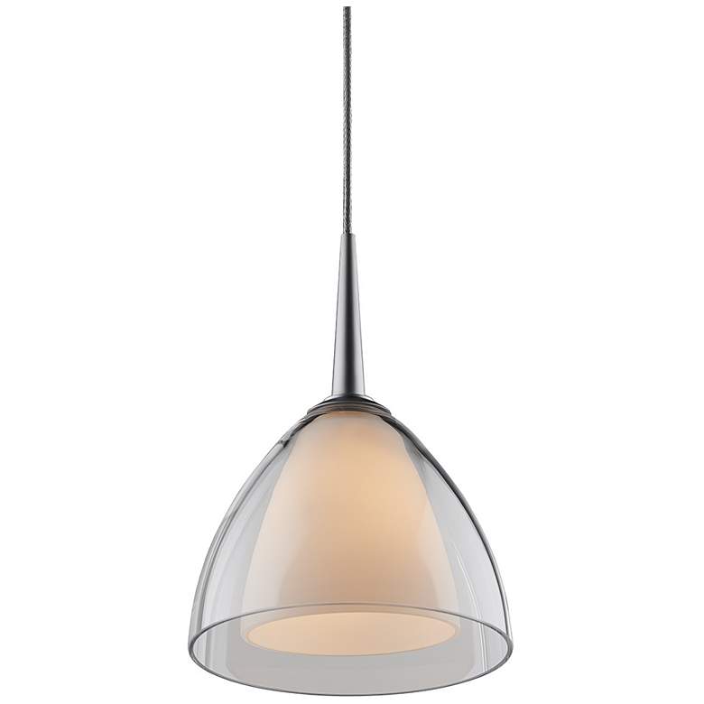 Image 1 Rainbow Pendant - Matte Chrome Finish - Clear Glass Shade