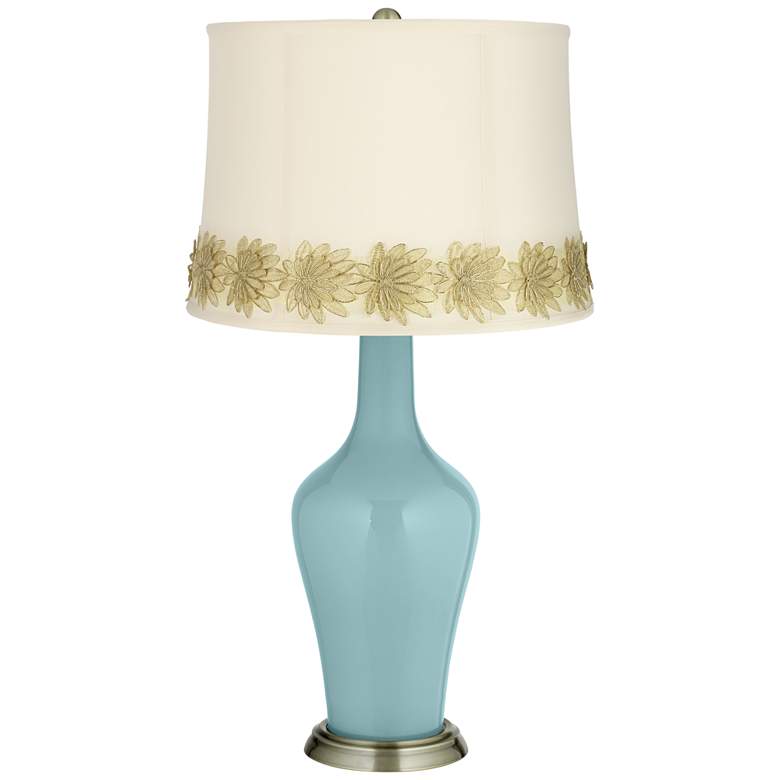 Image 1 Raindrop Anya Table Lamp with Flower Applique Trim