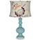 Raindrop Apothecary Table Lamp w/ Beige Floral Shade